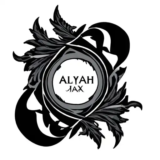 Aliyah Ajax ambigram tattoo design idea
