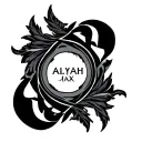 Aliyah Ajax ambigram tattoo design idea