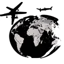 world map and an airplane flying over a world tattoo design idea