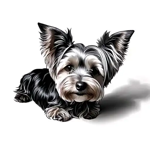 yorkshire terrier tattoo design idea