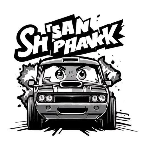 Shank wreck it Ralph with car racing tattoo design idea