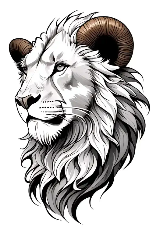 leo and aries tattoo design idea