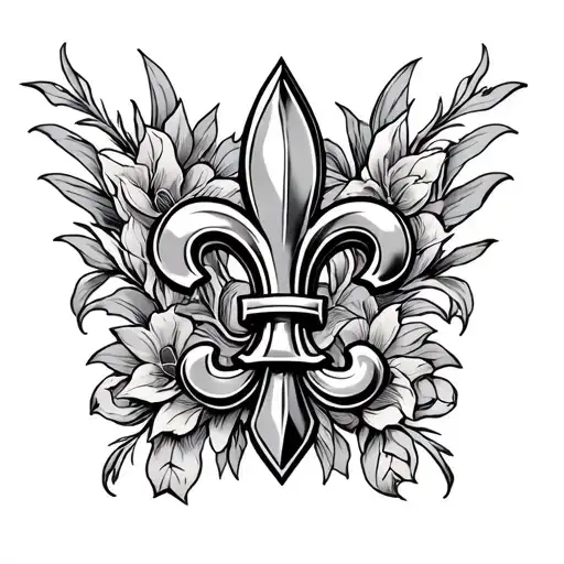 Fluer de lis memorial tattoo for dad tattoo design idea