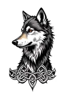 Celtic Wolf tattoo design idea