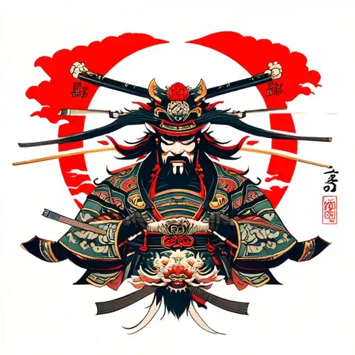 japanese shogun rising once again tattoo design idea