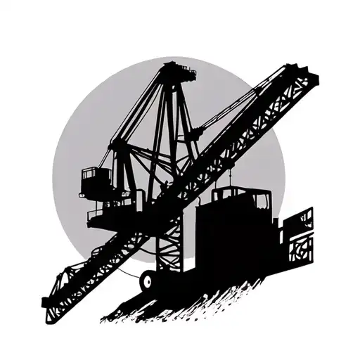 construction crane tattoo design idea