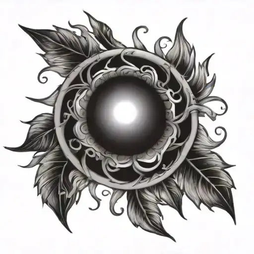 The sun from tangled with the January birth flower tattoo design idea