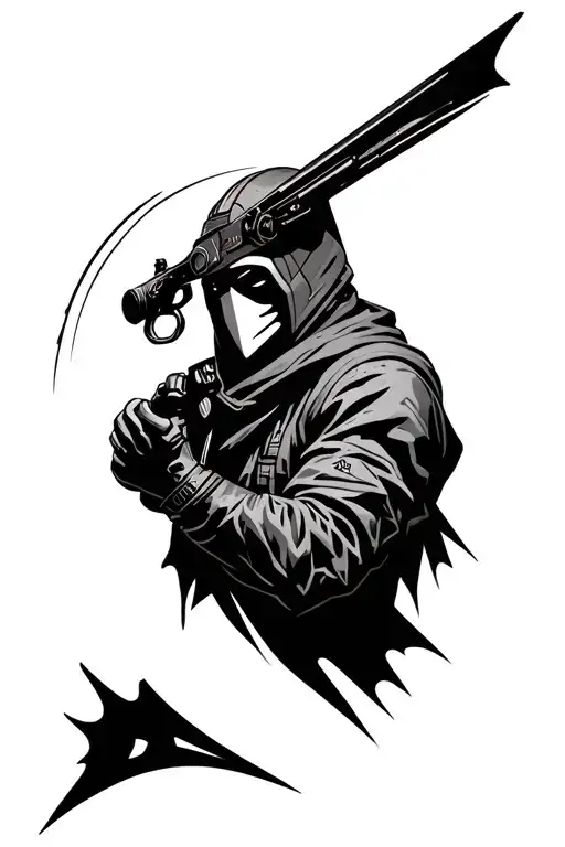 Destiny 2 hunter aiming tattoo design idea