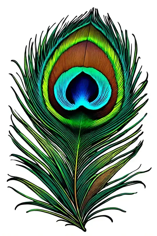 "కేశవ" "కేశవ" peacock feather in vibrant and authentic colours intertwined with flute incorporated elegantly with text included tattoo design idea