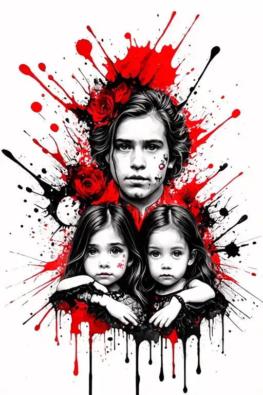 father and 2 daughters named freya and rosie tattoo design idea