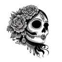 catrina mexican woman tattoo design idea