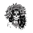 catrina mexican woman tattoo design idea