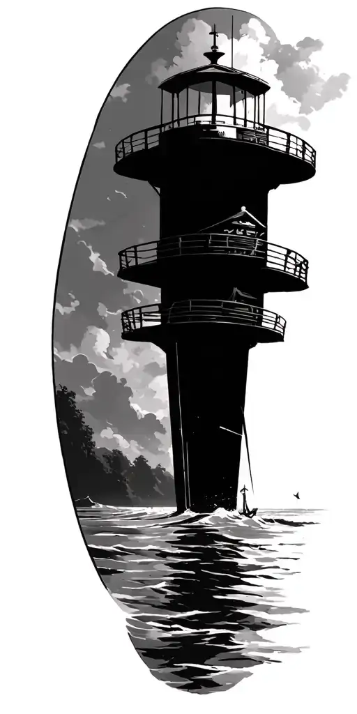 cape lookout, water, outer banks, fishing tattoo design idea