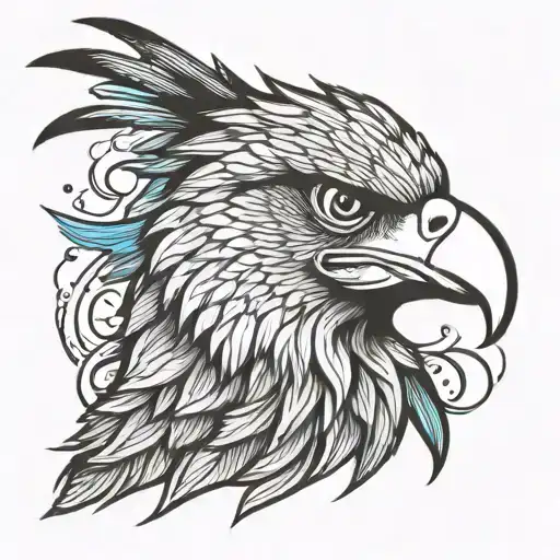 philippine eagle head front facing  tattoo design idea