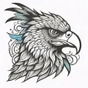 philippine eagle head front facing  tattoo design idea