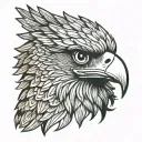 philippine eagle head front facing  tattoo design idea