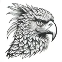 philippine eagle head front facing  tattoo design idea