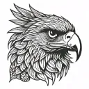 philippine eagle head front facing  tattoo design idea