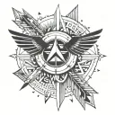 sunshine, arrows , thunderbird tattoo design idea