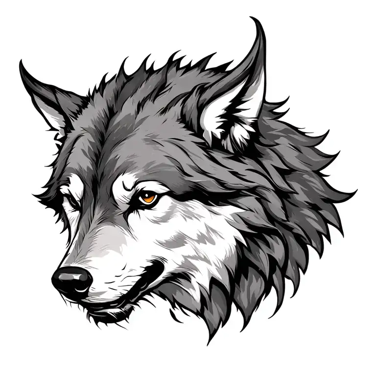 Viking Wolf tattoo design idea