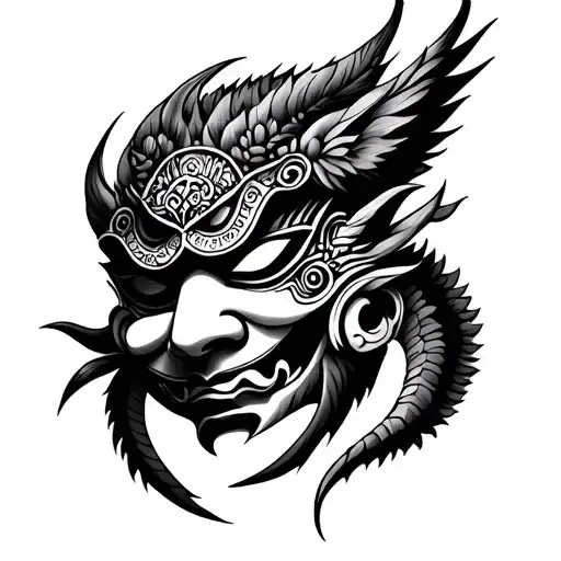 Bakunawa mask tattoo design tattoo design idea