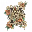 initial M-J, J, P tattoo design idea