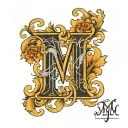 initial M-J, J, P tattoo design idea
