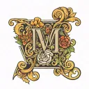 initial M-J, J, P tattoo design idea