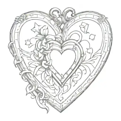 heart shaped locket tattoo design idea
