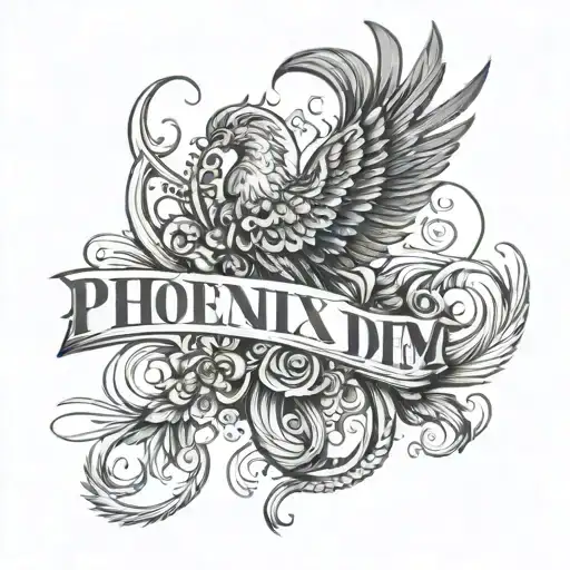 Phoenix fine line carpe diem  " wrote tattoo design idea