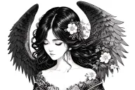japanese female angel tattoo design idea
