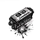 C4 charge with exploding bottom and the writing Lo dinamitardo on the front tattoo design idea