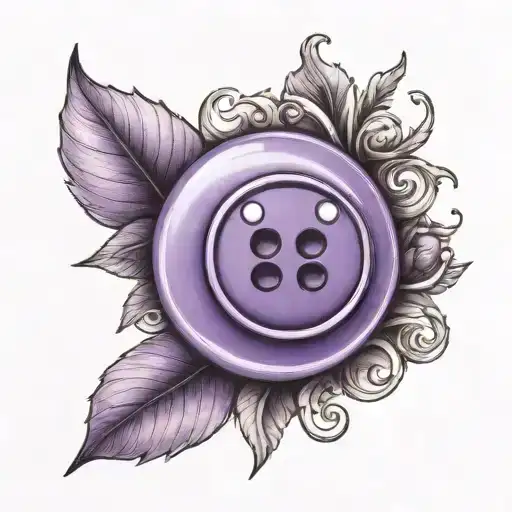 a purple button with 4 even holes tattoo design idea