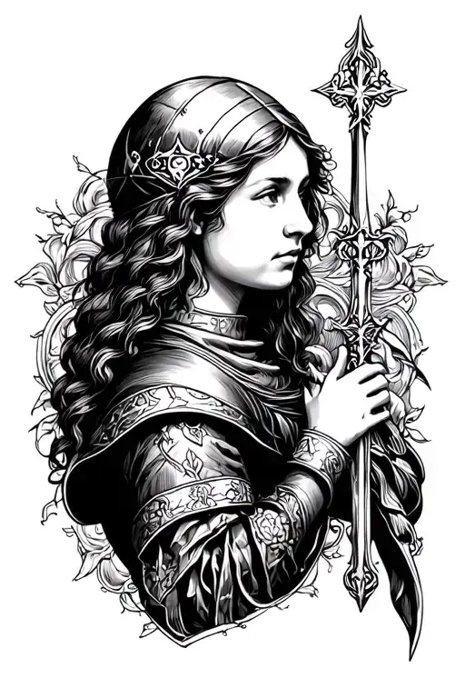 joan of arc tattoo design idea