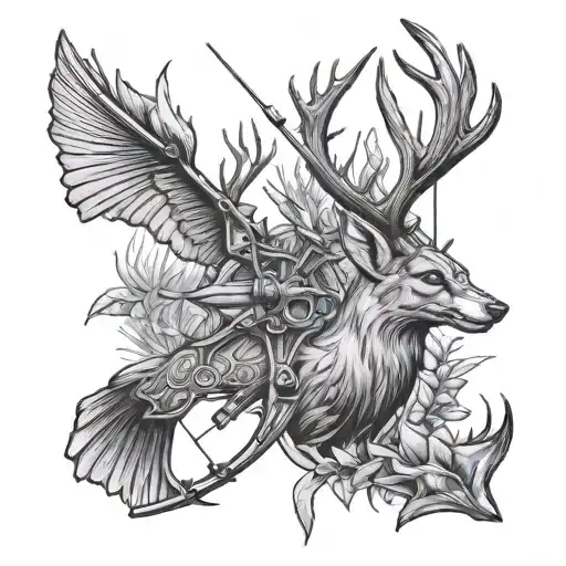 Bow Hunting tattoo design idea