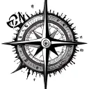 One Piece Compass tattoo design idea