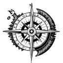 One Piece Compass tattoo design idea