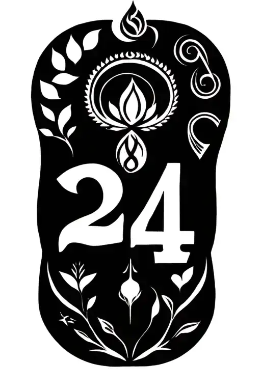 symbolize my journey, include symbols for music, love, passion, healing, growth, water, honey, and the number 24 tattoo design idea