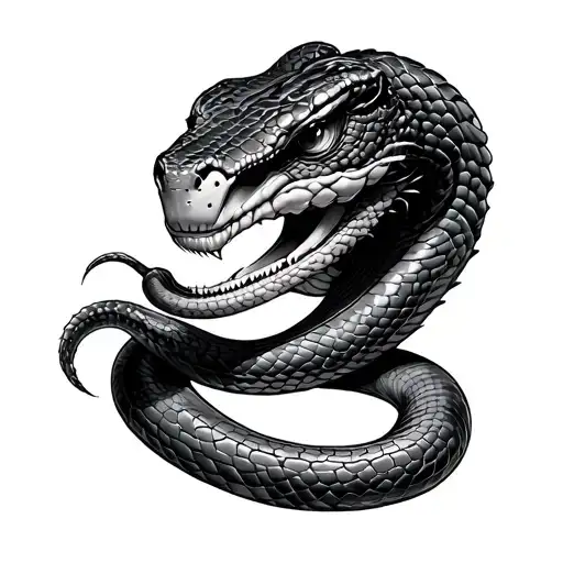 cobra wrapped tattoo design idea