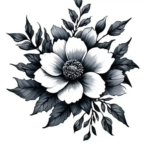 doe river flowers tattoo design idea