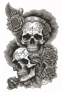 Amor Fati and Momento Mori written with greek stoic philosphy warrior philosphy theme tattoo design idea