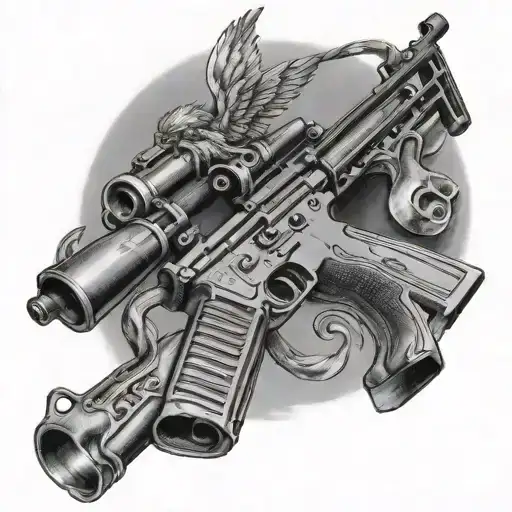 Angel A Gun m16 tattoo design idea