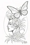 head exploding, throat grabbing, butterfly releasing phoenix tattoo design idea