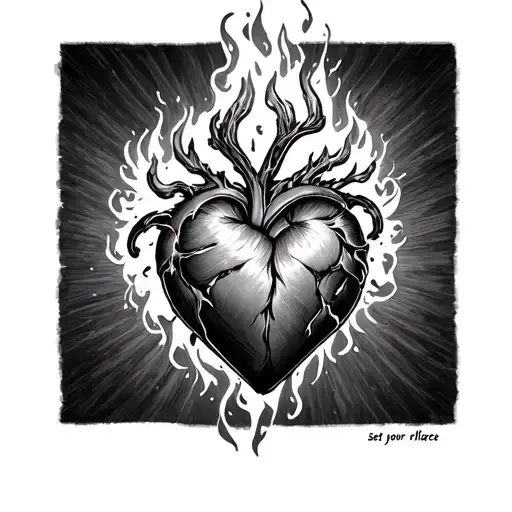 set your heart ablaze tattoo design idea