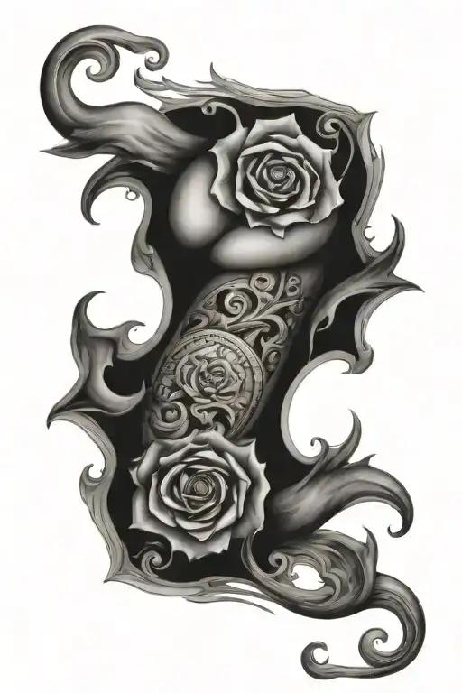 stomach tattoo design idea