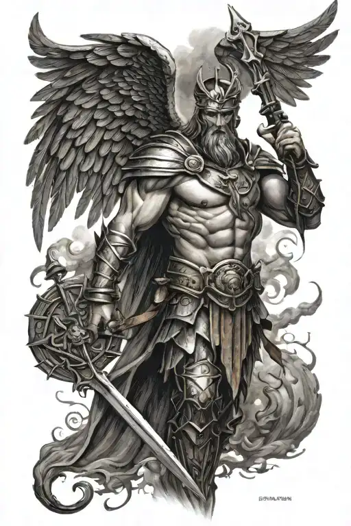 ares the greek god of war wing wings spread tattoo design idea
