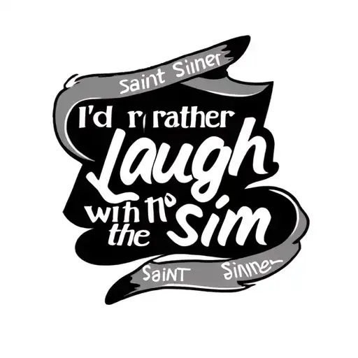 "I'd rather laugh with the sinn" Saint Sinner tattoo design idea