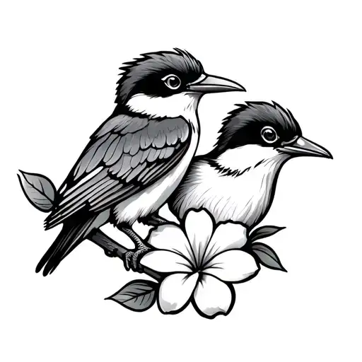 Frangipani kookaburra Australian flag flag intertwined tattoo design idea