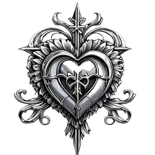 Chrome Heart Cross tattoo design idea