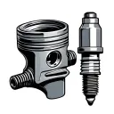 piston and spark plug  tattoo design idea